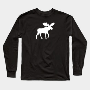 White Moose Silhouette Long Sleeve T-Shirt